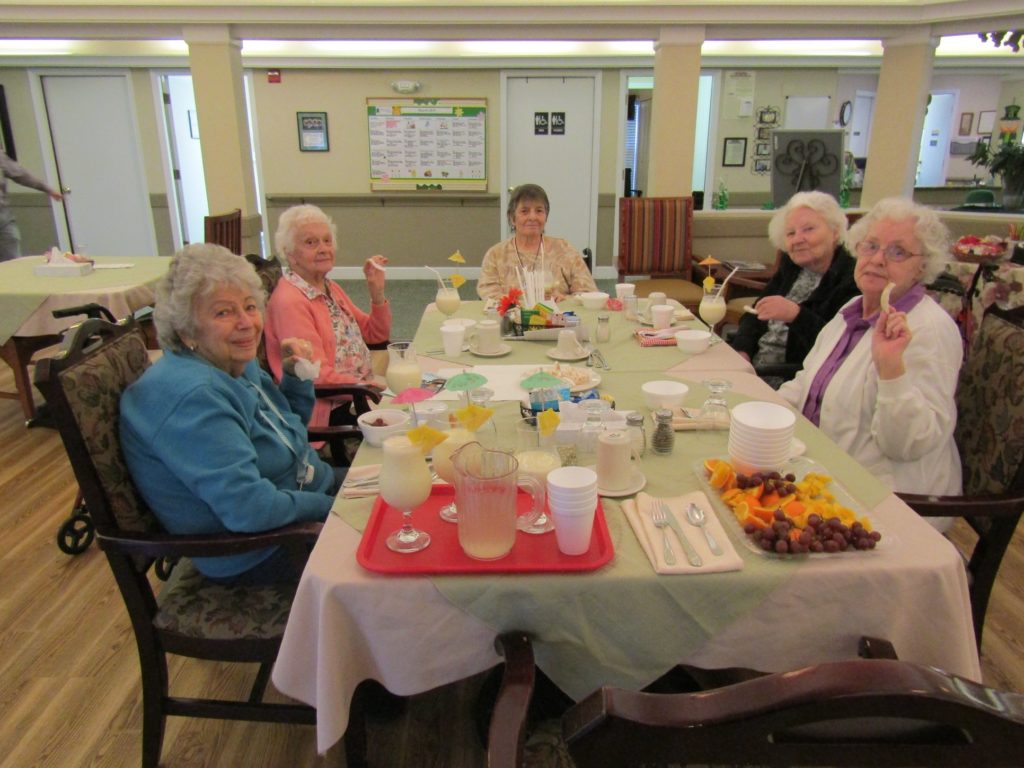 Elderly residents at lunch at Rackleff Place in Canby, Oregon